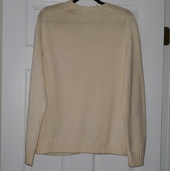 LANDS End Cotton V-neck Button Front Cardigan Sz. Medium (10-12) - Picture 4 of 4